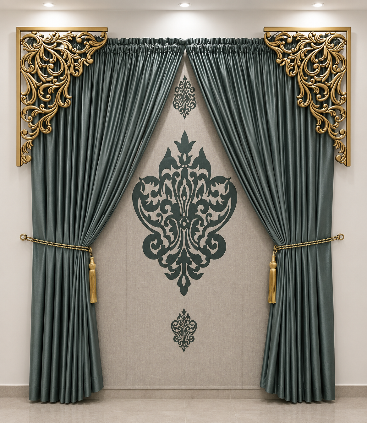 CURTAINS WITH SIDE CARVINGS