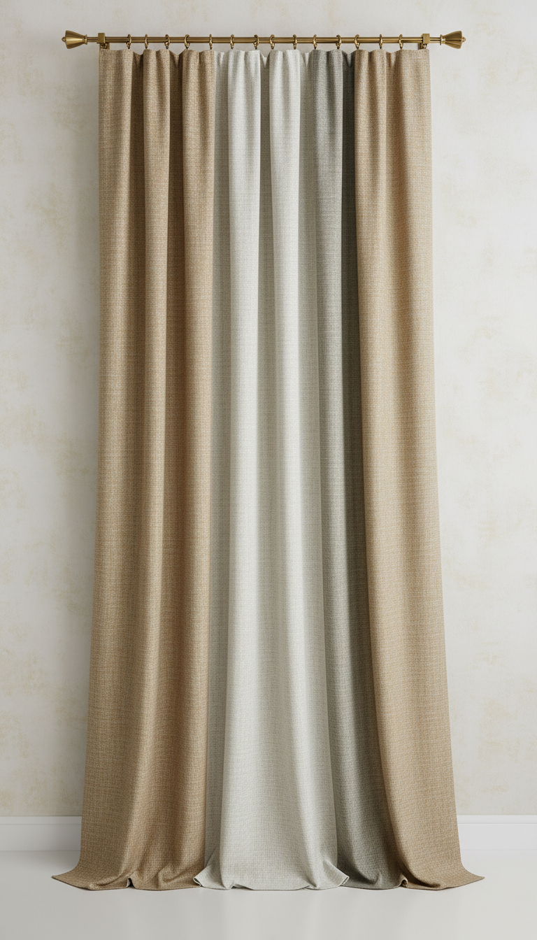 Sheer Linen Panel With Gold Foil Edge