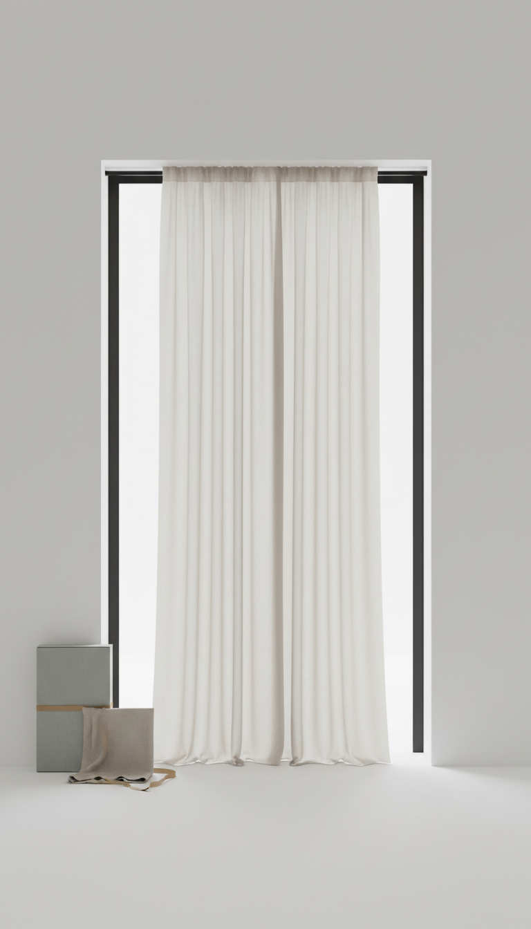 Silk Blend Curtain Modern Taupe