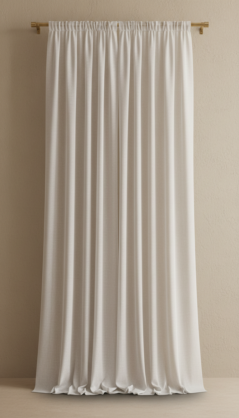 Custom-Length Wool Blend Blackout Curtain