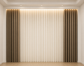 Elegant Brown & Ivory Curtain Set with White Sheer Panels