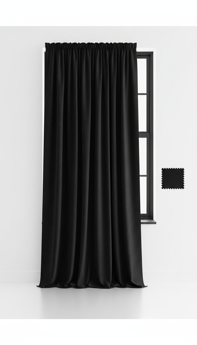 Velvet Curtain Deep Charcoal